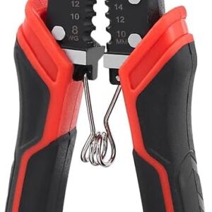 Linemans Pliers, HOUSERAN Combination Pliers with Wire Stripper and Crimper, 8.3 Inch Lineman Plier, Spring Loaded with Safety Lock, 5-in-1 Linesman Pliers for Cutting, Crimping, Stripping