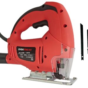 Inditrust RED Electric Jigsaw Machine 700W WITH 6 MONTHS WARRANTY with 1PC wood and 1PC metal cutting blade Variable Speed 100% Copper Winding Jig Saw