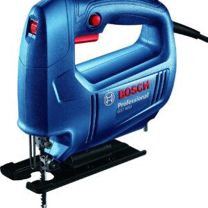 Bosch GST 650 Electric Jigsaw, 450W, 3,100 spm, 65 mm, Adjustable Stroke Rate, Double Insulation, Variable Speed, Speed Selection, Lightweight, 1.9 kg + 1 x Bosch Jigsaw Blade, Key, 1 Year Warranty